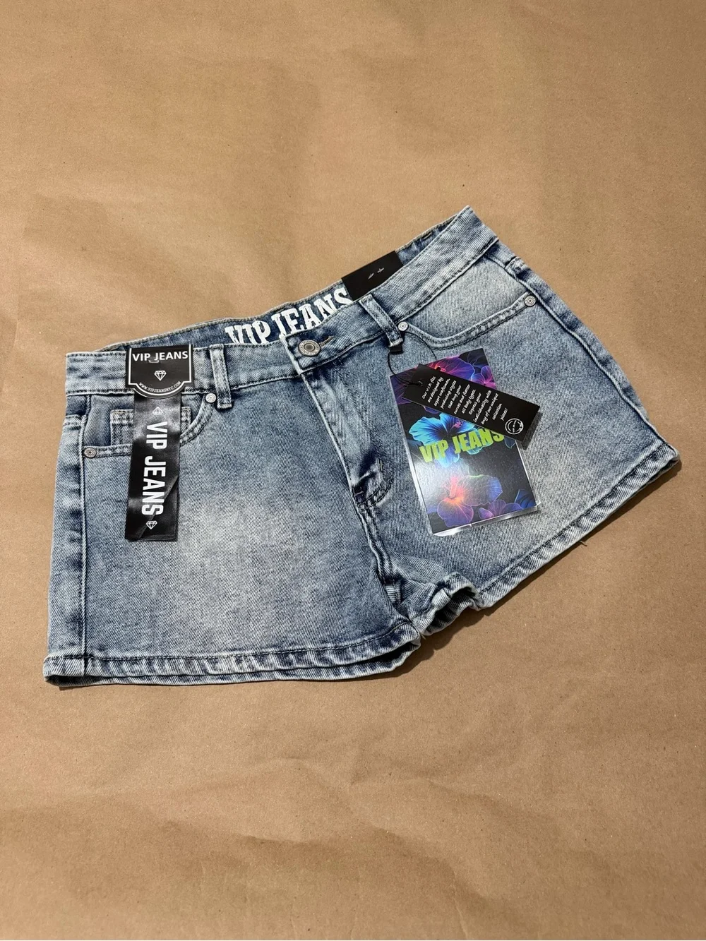 VIP Light Blue Washed Denim Jean Shorts